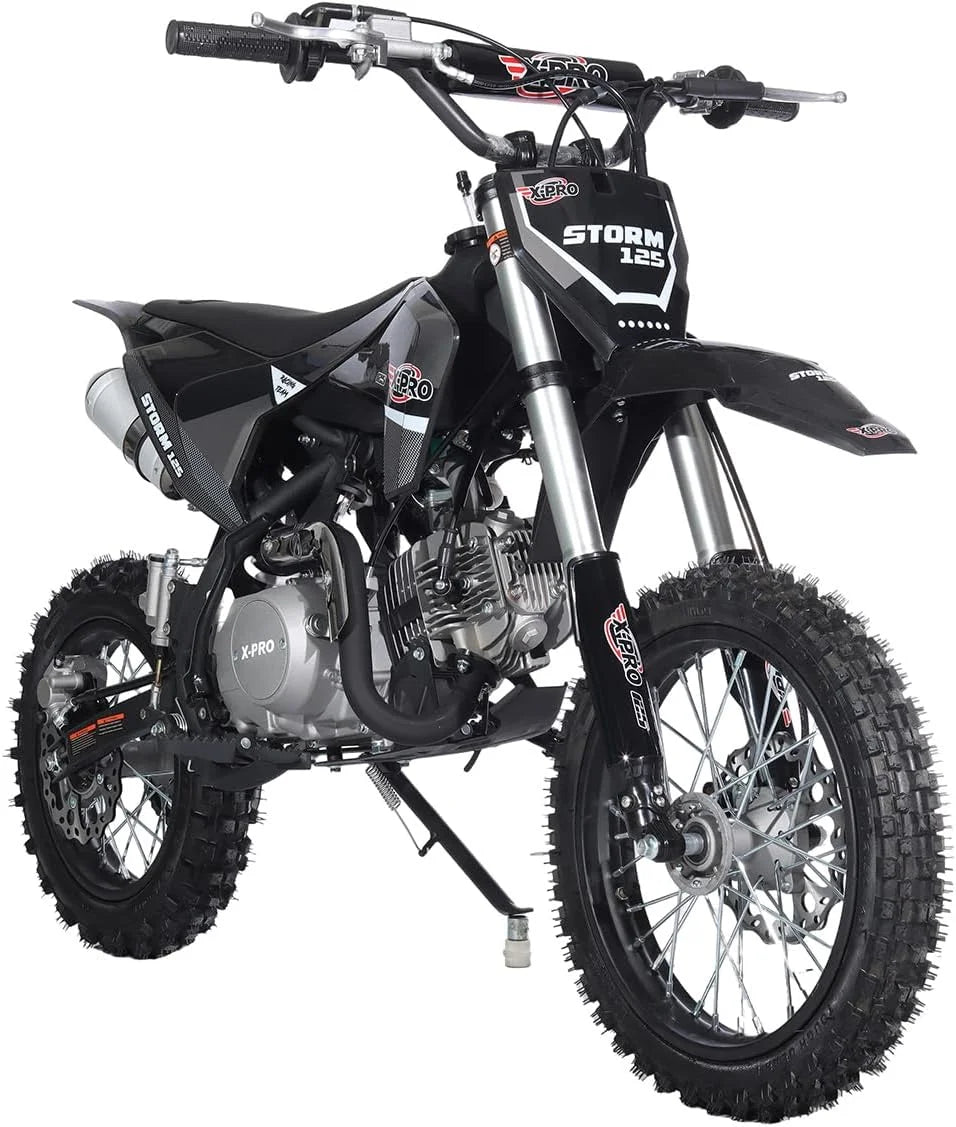 125cc Dirt Bike with 4-Speed Manual Transmission, Kick Start, 14"/12" Tires W77736