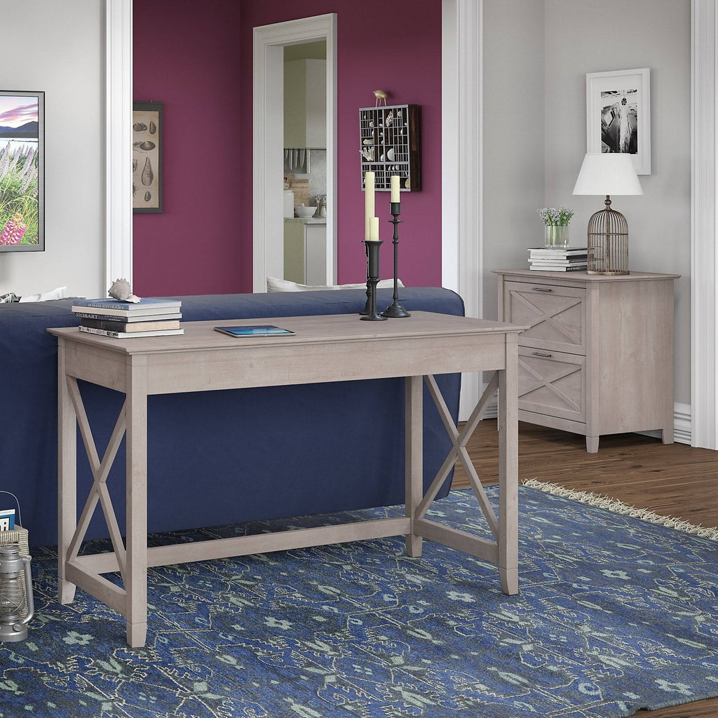 48-Inch Writing Desk with Lateral File Cabinet Y72596