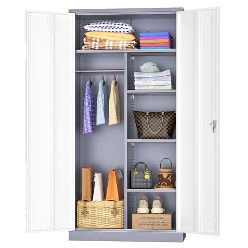 Black Metal Storage Cabinet with Adjustable Shelves W421858