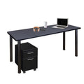 Mobile Desk with Storage, Grey & Black F567