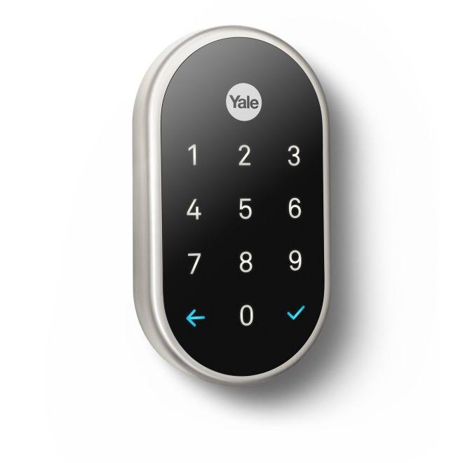 Keyless Push Button Deadbolt in Satin Nickel T9887