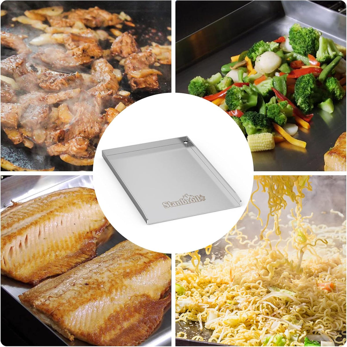 Stainless Steel Gas Grill Griddle Pan Pack of 2 Q4934