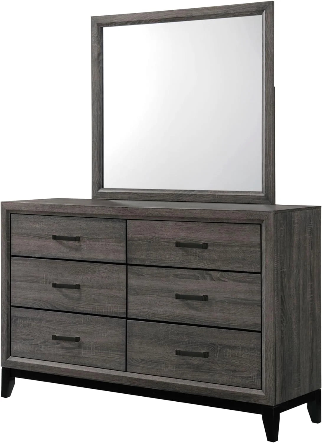 5-Piece King Size Bedroom Set Grey Black N4855