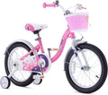 Green 14 Inch Kids Bike with Basket B268