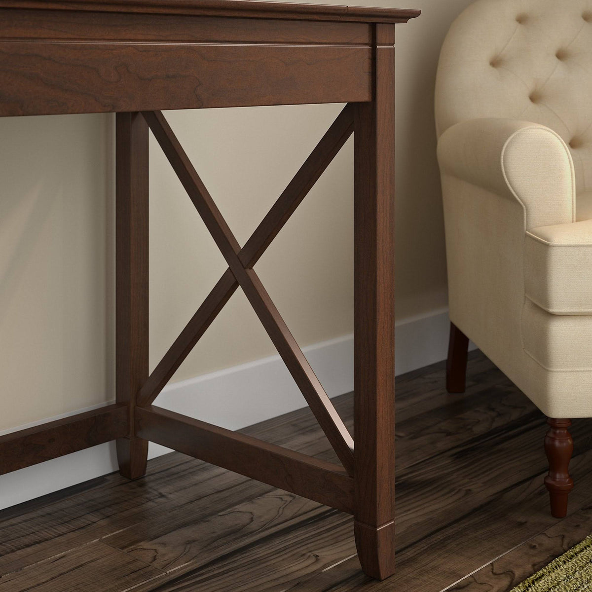 48-Inch Writing Desk with Lateral File Cabinet Y72596