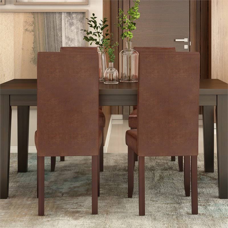 Distressed Saddle Brown Parson Dining Chair (Set of 2) M8978