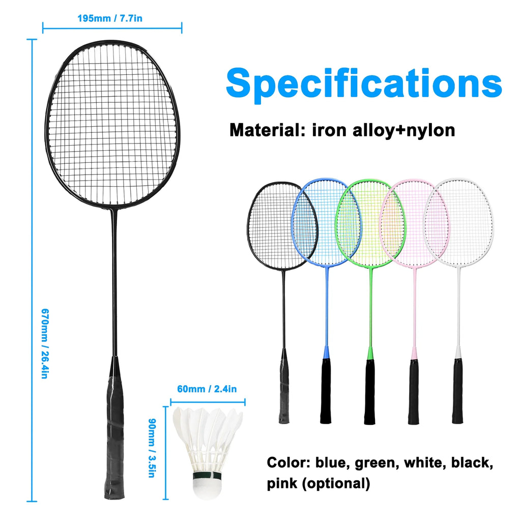 Sports Badminton Racquets Set Lightweight 2 Player Racket Sets Z2375