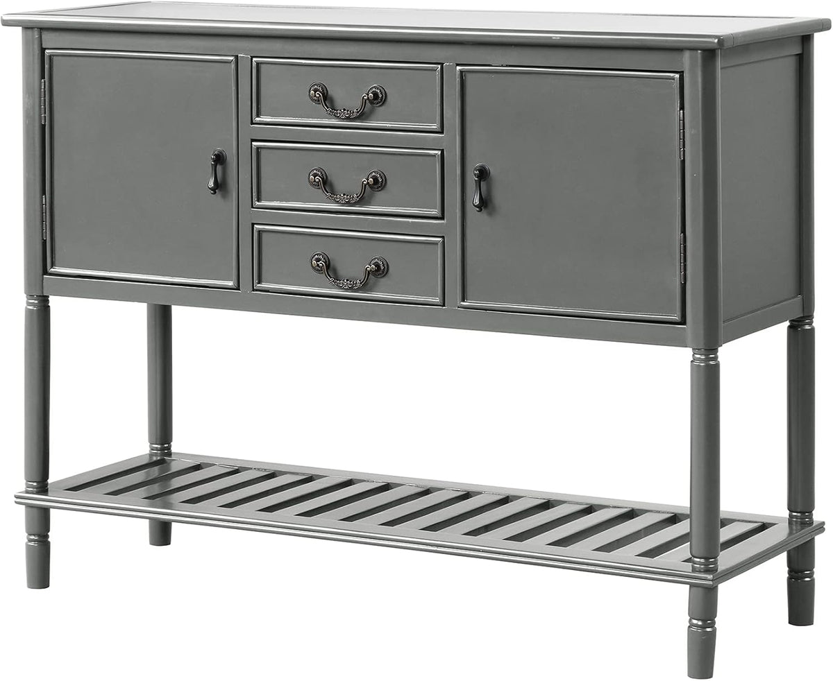 Solid Wood Console Table with 3 Drawers, 2 Cabinet and 1 Shelf W15390
