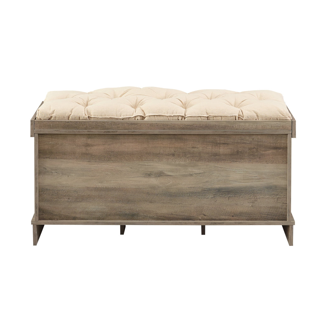 Grey Wash Tufted Storage Bench Y9933