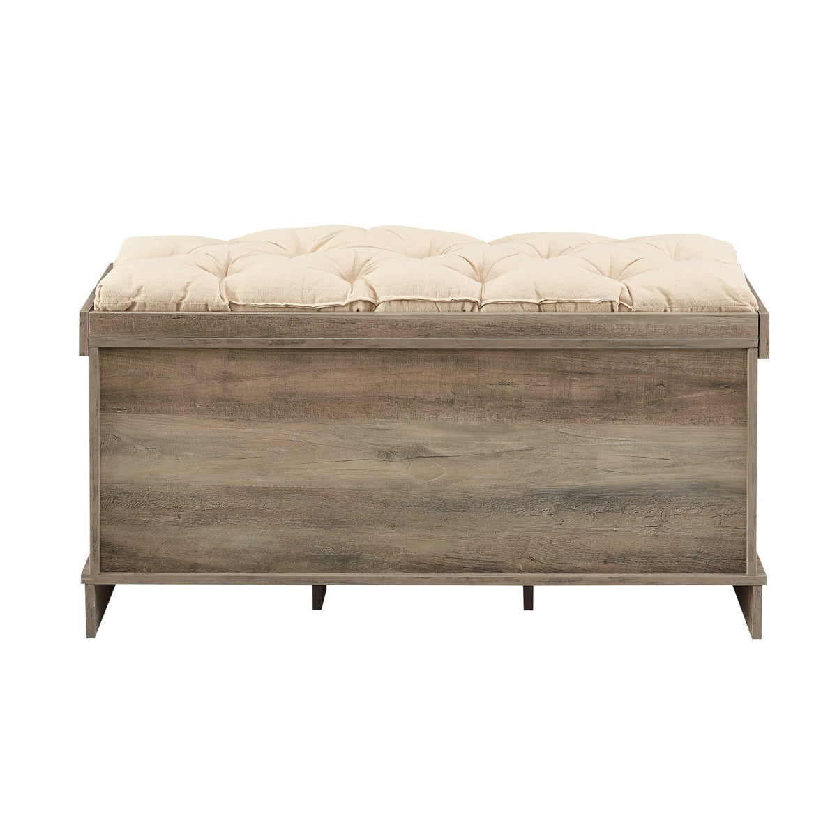 Grey Wash Tufted Storage Bench Y9933