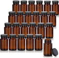 Amber Glass Packer Bottle With Black Ribbed Lid (24 Pack) T4262