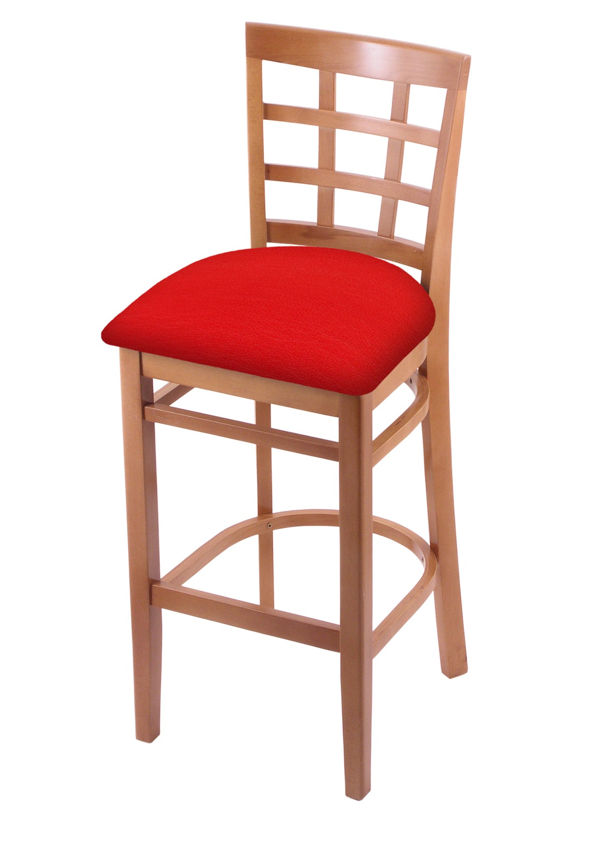 30x22 Bar Stool with Medium Finish and Canter Red Seat W335881