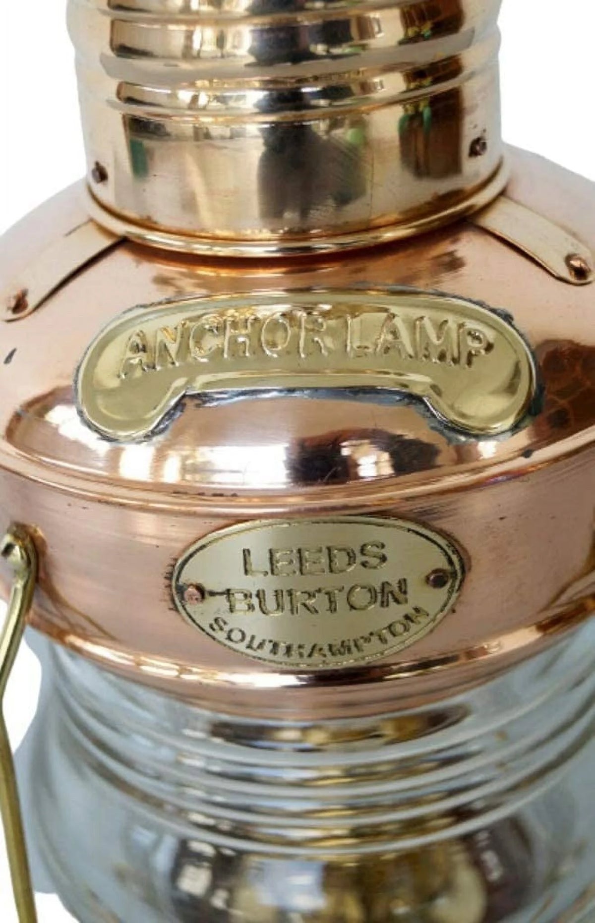 Brass & Copper Anchor Oil Lamp Ship Lantern P695