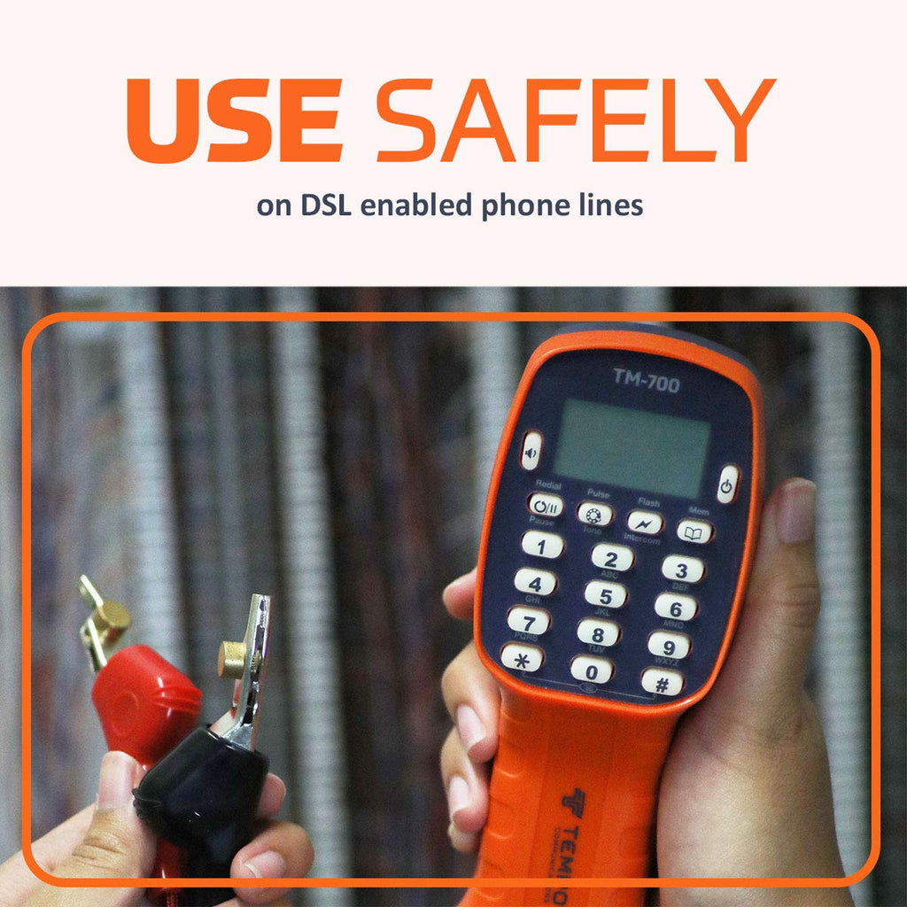 Telephone Test Set with LCD Display and Angled Bed-of-Nails Clips M147