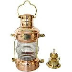 Brass & Copper Anchor Oil Lamp Ship Lantern P695