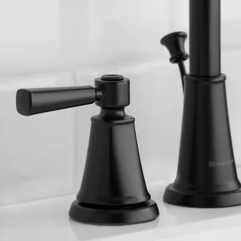 8 in. Widespread Double-Handle High-Arc Matte Black Bathroom Faucet A661