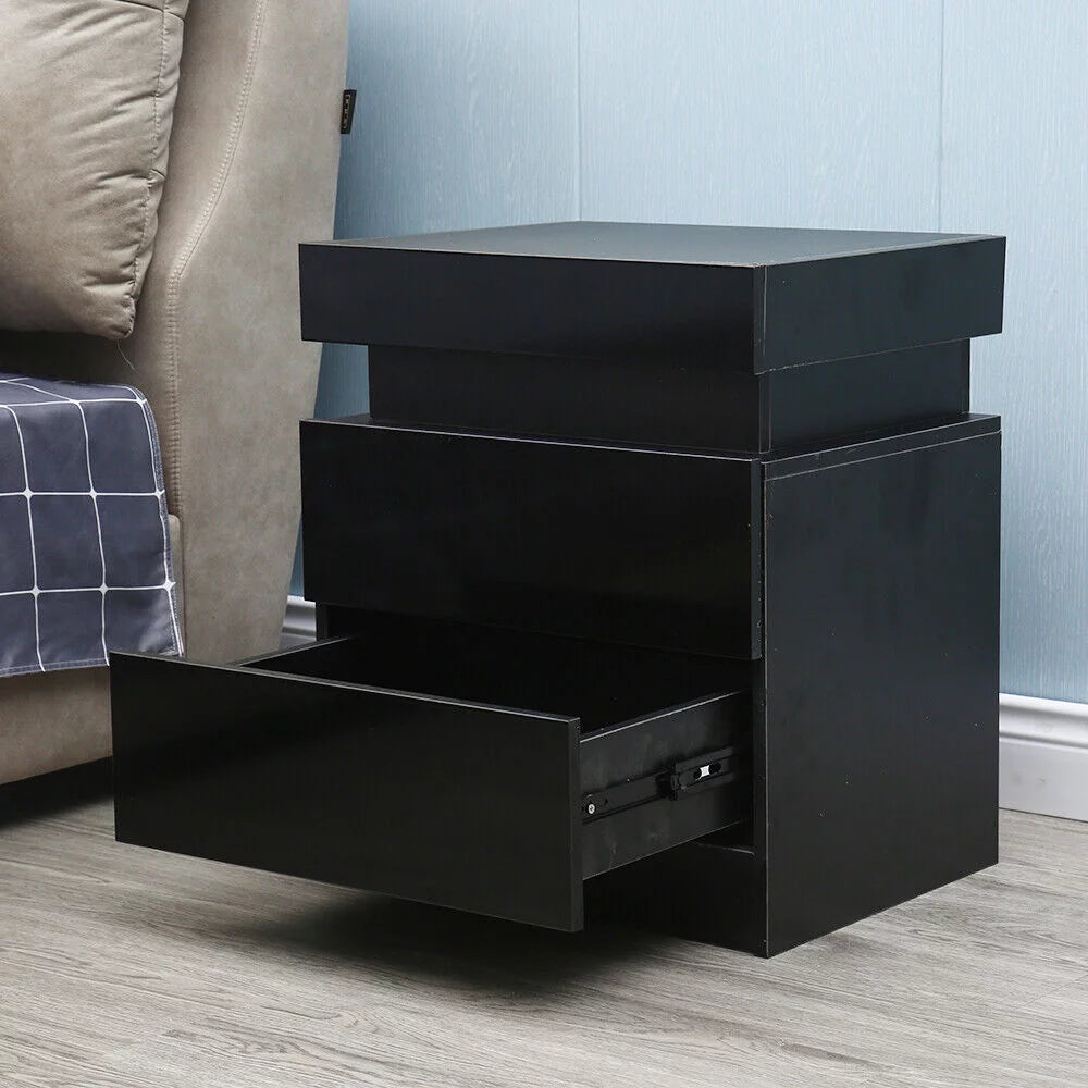 LED High Gloss 2 Drawer Nightstand C264532