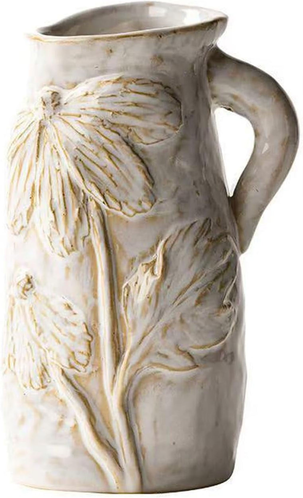 White Ceramic Vase with Handle R315