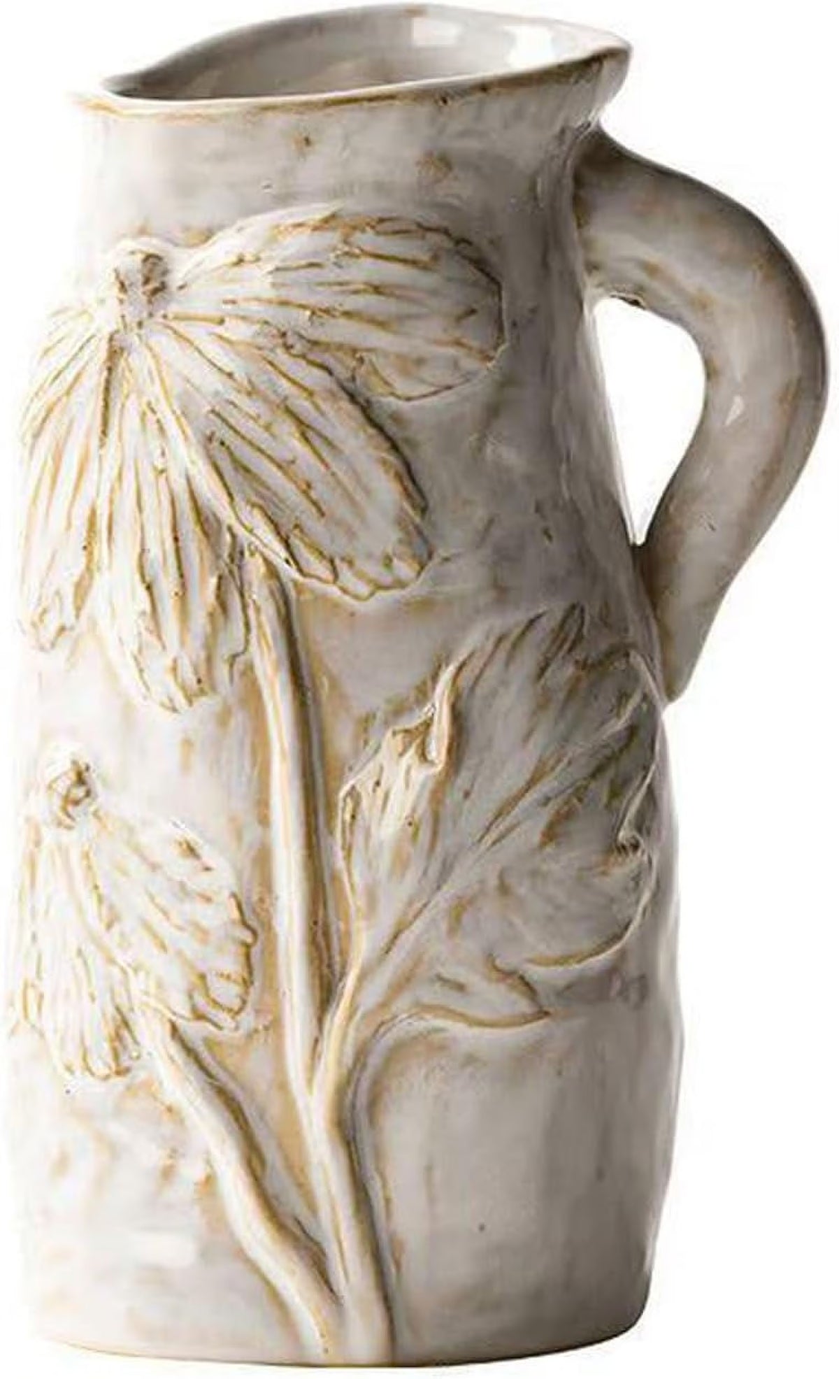 White Ceramic Vase with Handle R315