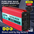 2000 Watts Pure Sine Wave Power Inverter DC 12V to AC 110V/120V with 2 AC Outlets H9963