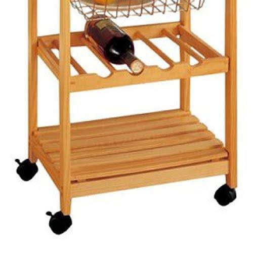 Natural Pinewood Mobile Kitchen Cart X60821