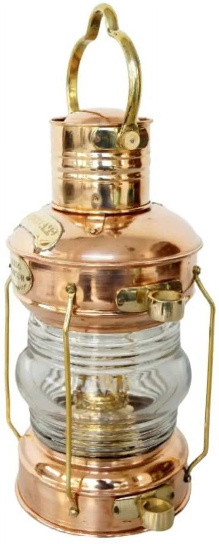 Brass & Copper Anchor Oil Lamp Ship Lantern P695