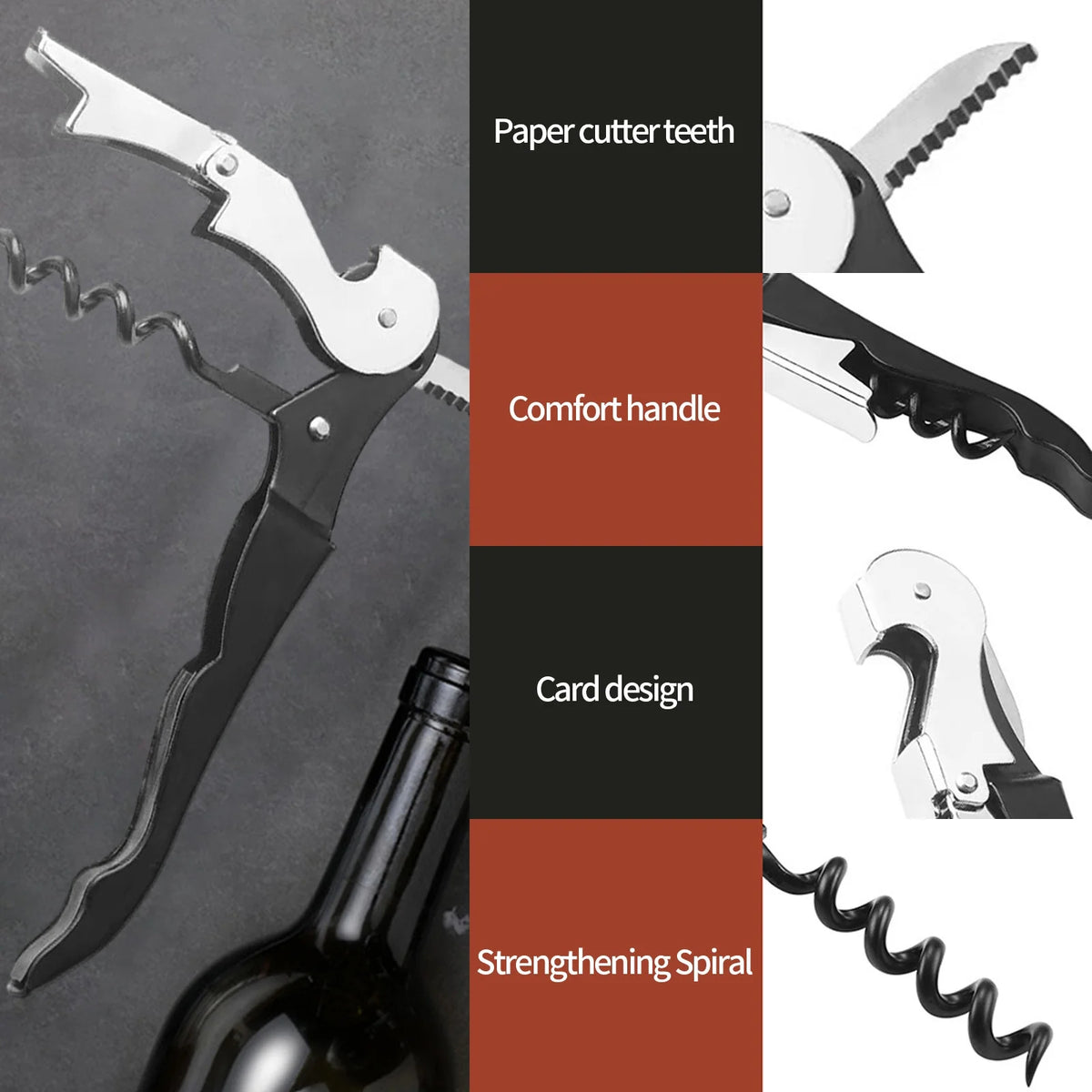 Manual Bottle Opener Double Hinged with Foil Cutter L417917