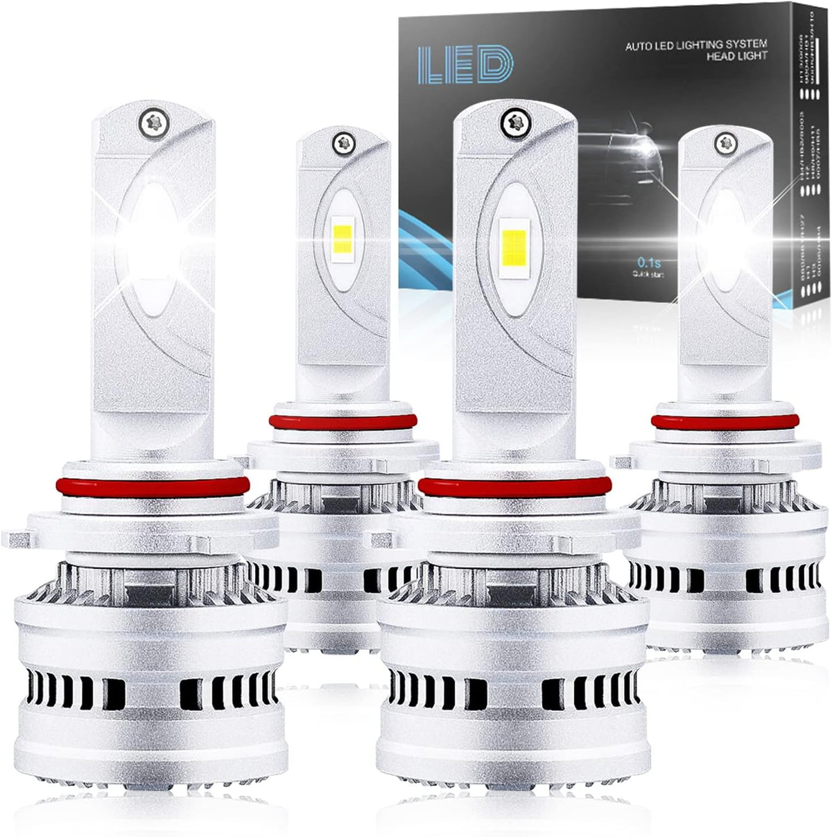 9005/HB3 + H11 LED Headlight Bulbs, Cool White Light, Pack of 4 G78780