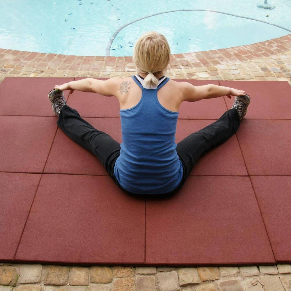 Interlocking Rubber Flooring Tiles, 3 Pack, 20 x 20 x 1 in L3293