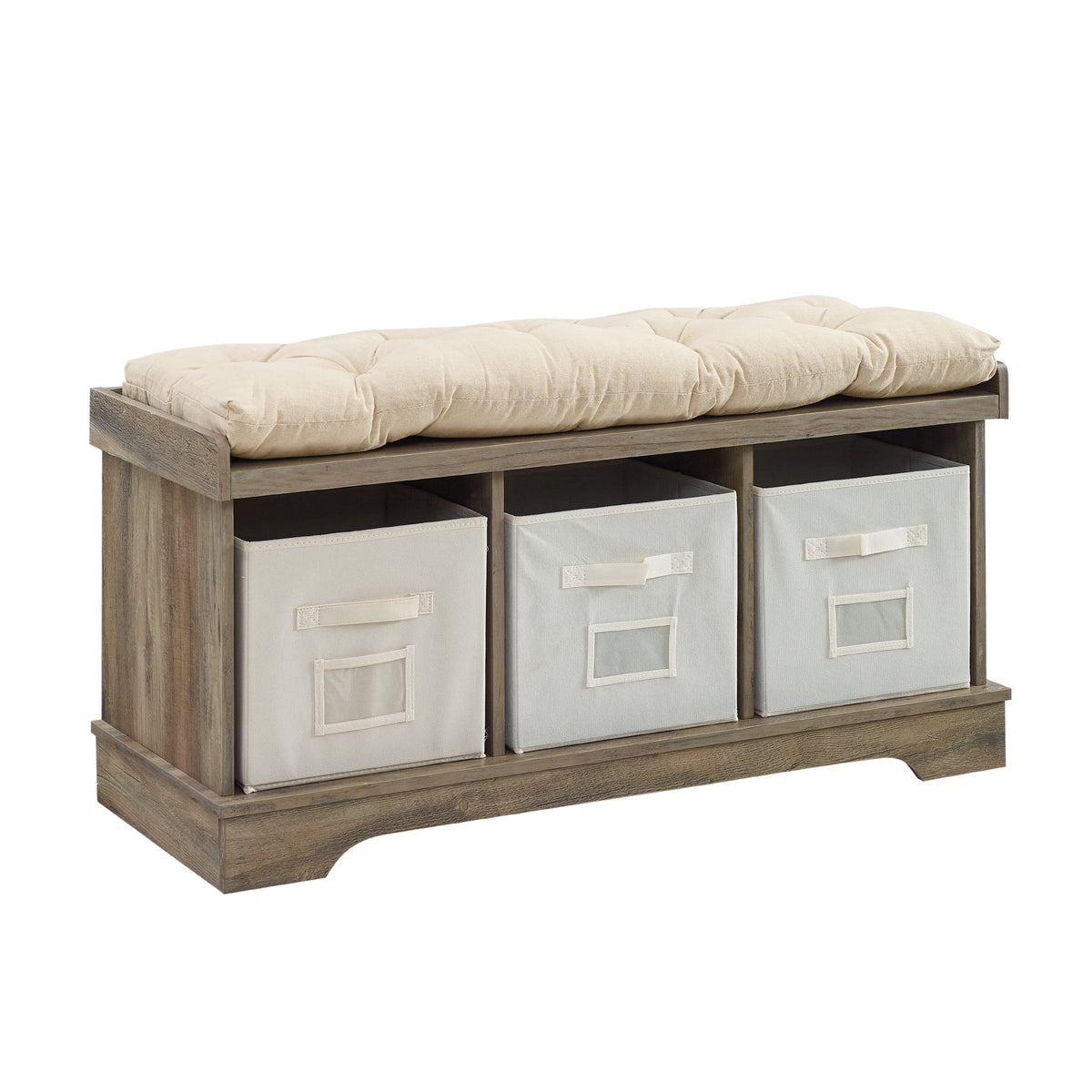 Grey Wash Tufted Storage Bench Y9933