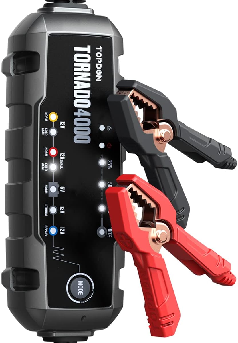 Car Battery Charger 4A/1A 6V/12V for Lead-Acid/Lithium ion Batteries J9503
