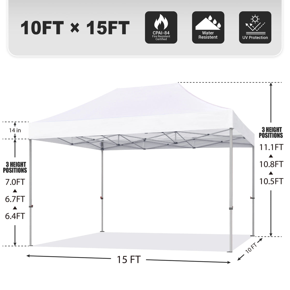 10'x20' Pop up Canopy Tent with Wheeled Bag N87550