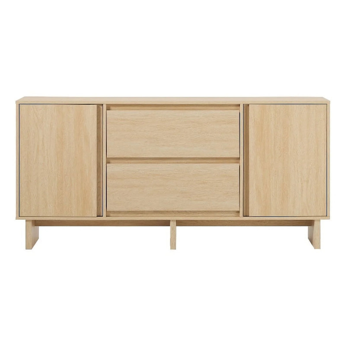 63" Coastal Oak 2-Door 2-Drawer Wood Sideboard T995