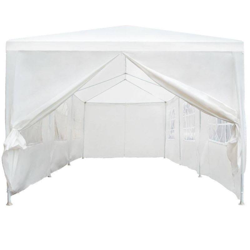 White Outdoor Gazebo Canopy Tent with Removable Walls F749780
