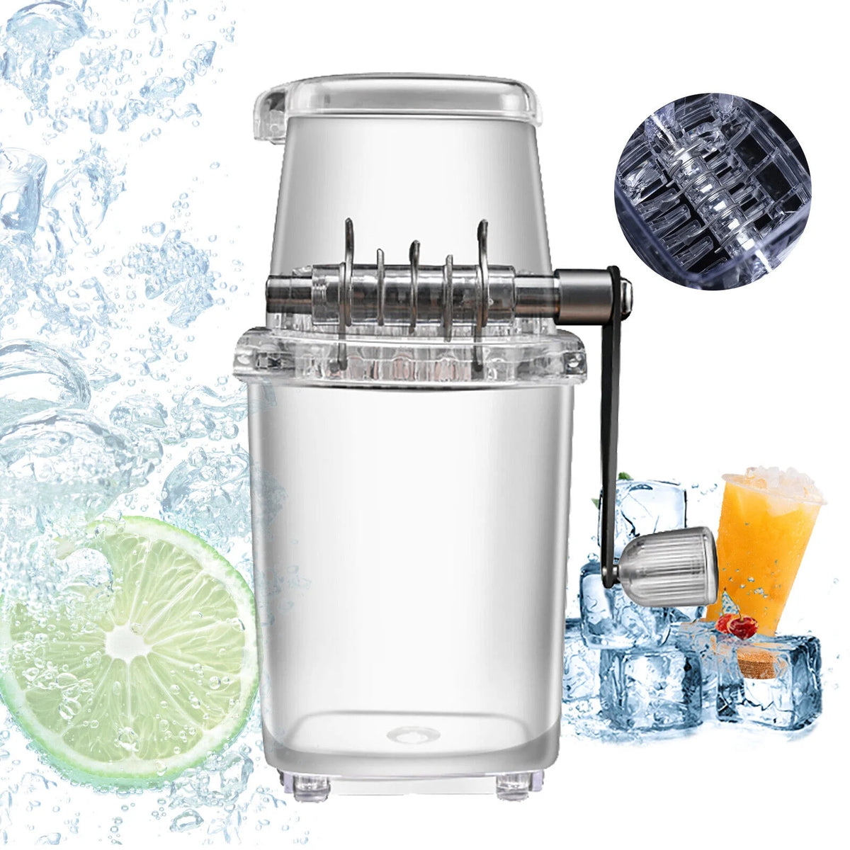 Manual Ice Shaver Ice Crusher Snow Cone Maker O49687