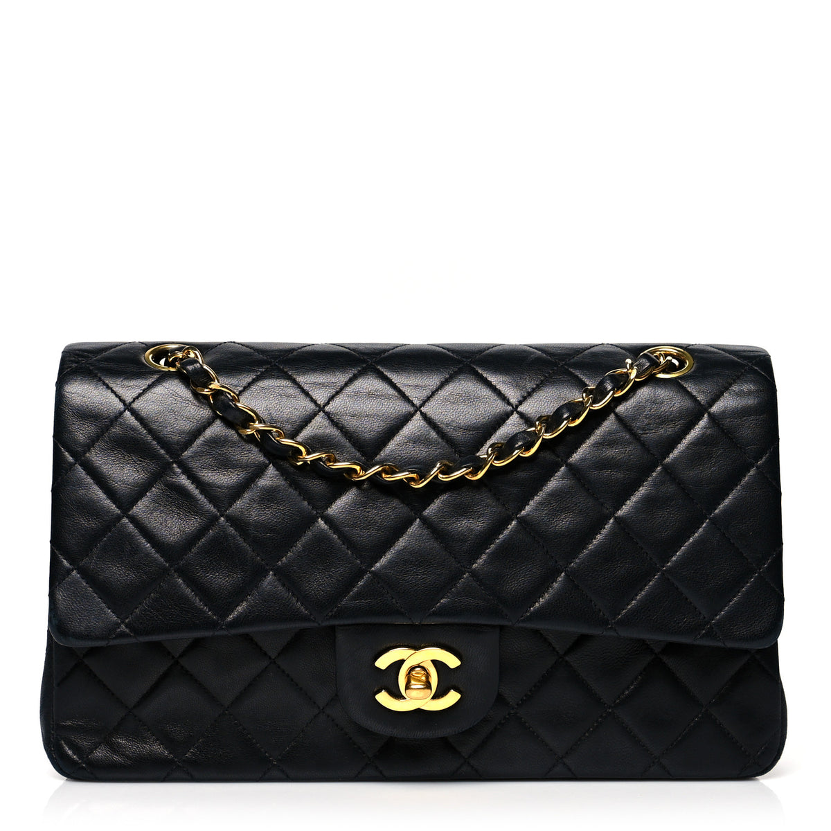 Quilted Lambskin Flap Bag D329