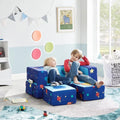 Blue 3-in-1 Kids Loveseat Sleeper Sofa with 2 Ottomans G311