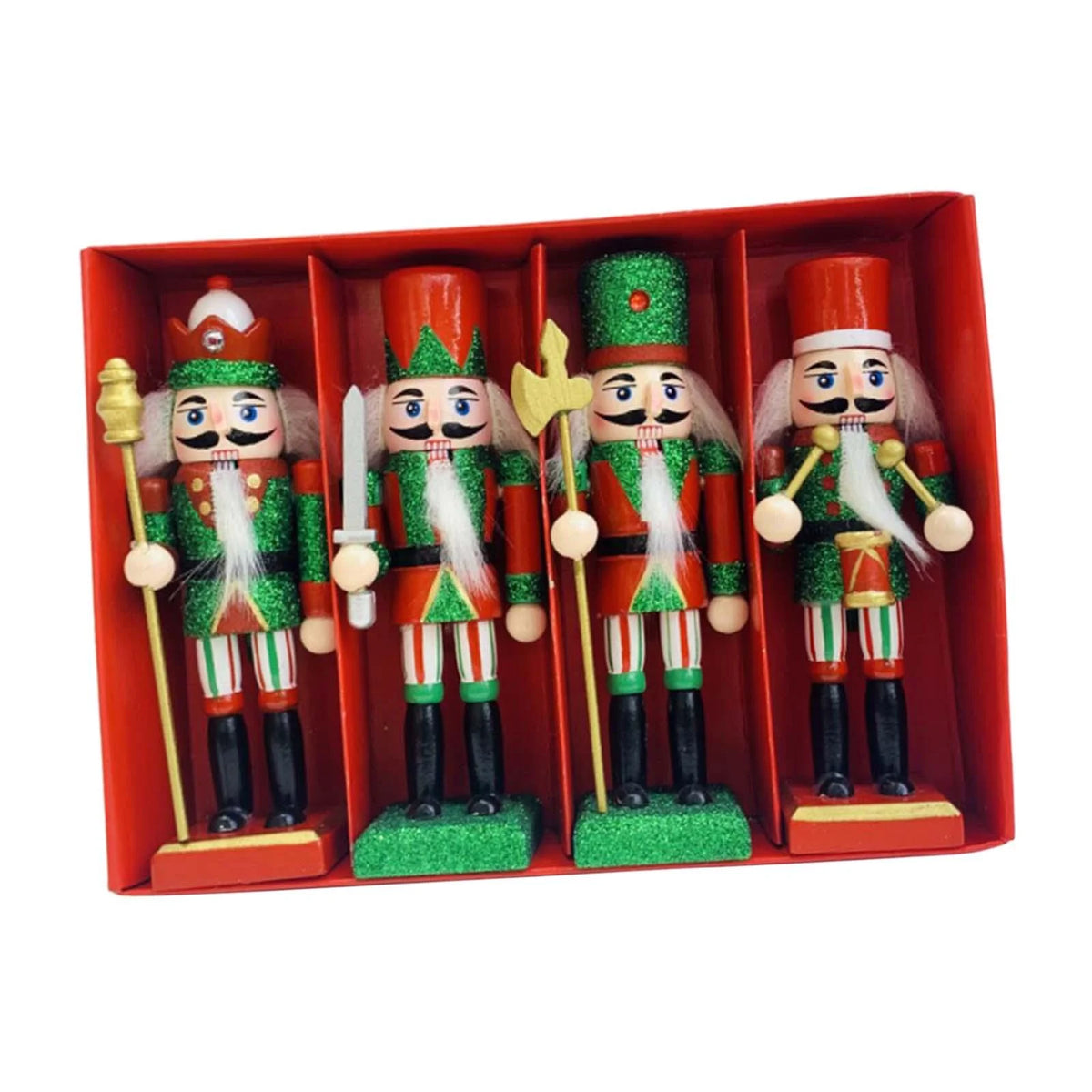 4Pcs Nutcracker Figurine Doll Ornament Toy Y859412