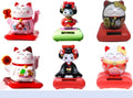 Solar Powered Dancing Toy Lucky Cat Waving Arm Maneki Neko 3 inch Set of 6 T978