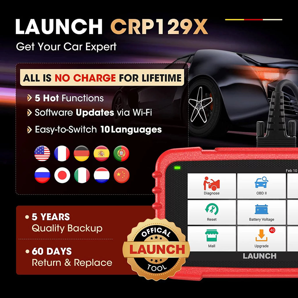 OBD2 Scanner ABS SRS Transmission Check Engine Light Code Reader 8 Reset L747241