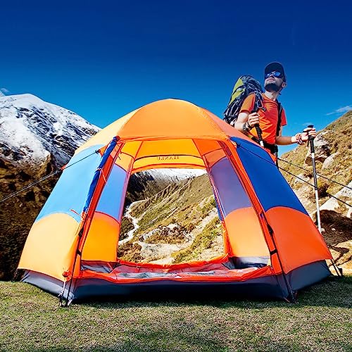 3-5 Person Instant Pop Up Camping Tent with Rain Fly Blue J120
