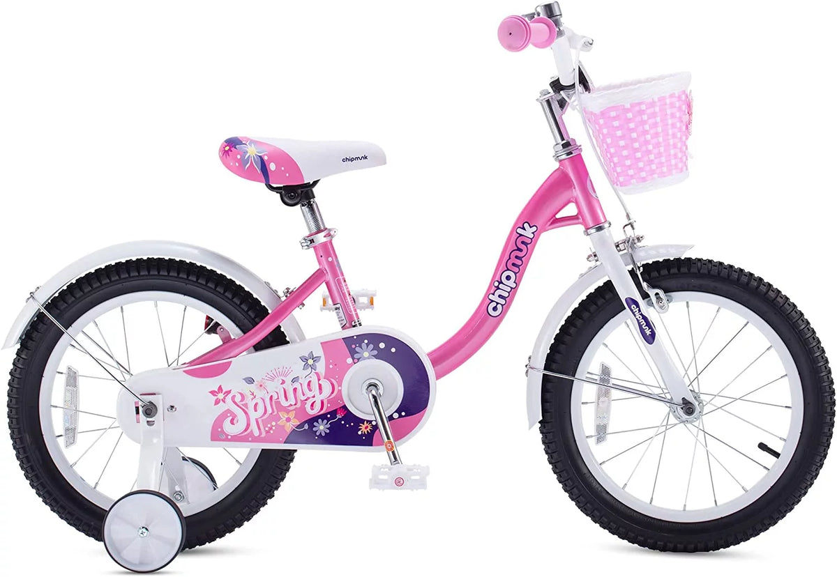 Green 14 Inch Kids Bike with Basket B268