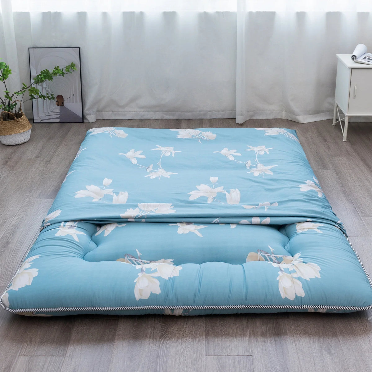 Floral Design Twin Size Japanese Floor Mattress S20482