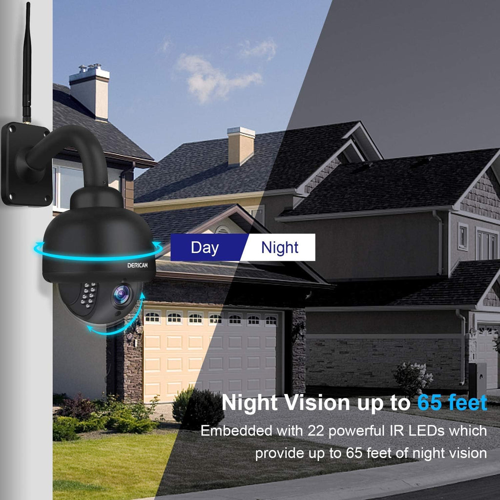 Black Outdoor WiFi PTZ Security Camera with 4X Optical Zoom and 32GB Memory Card X306