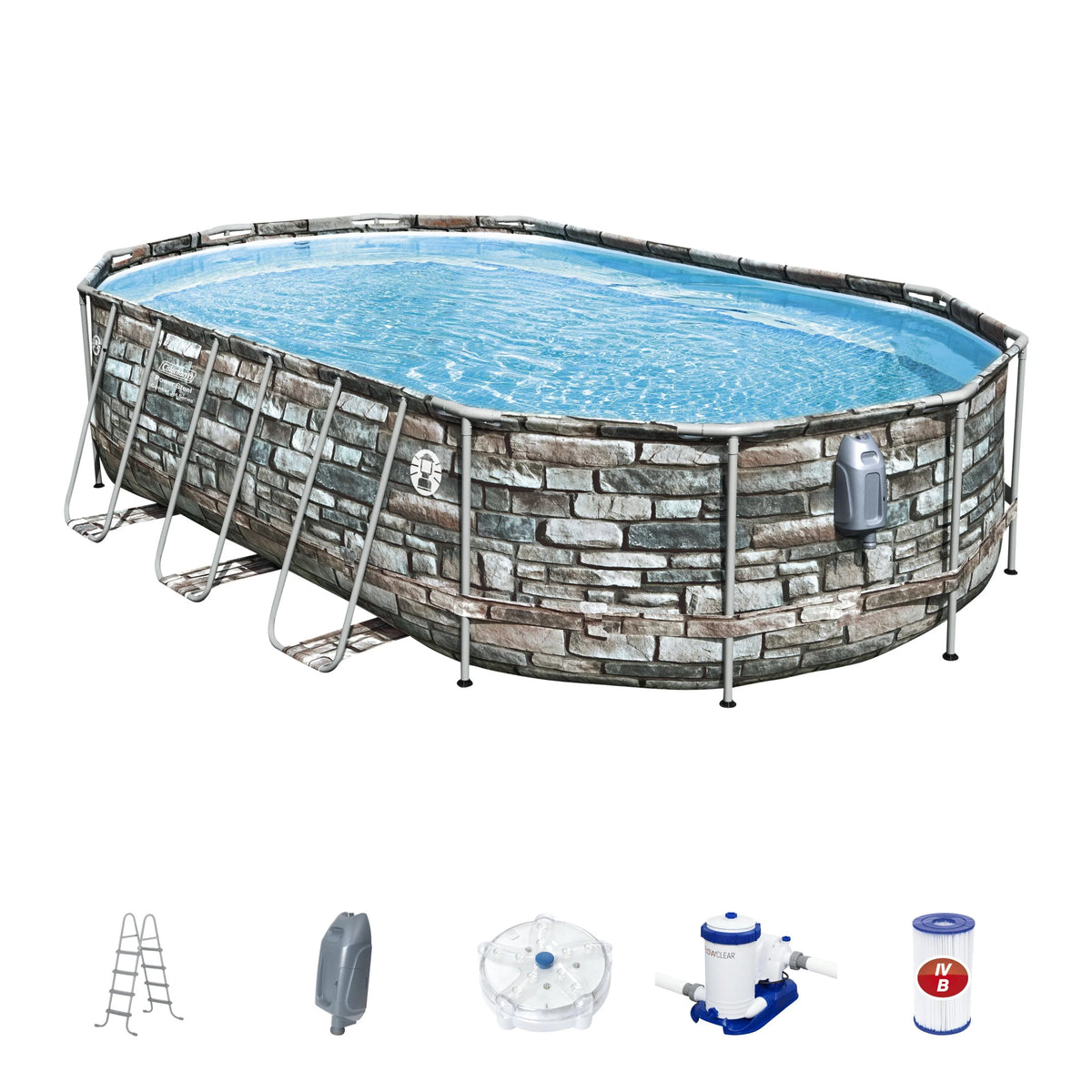 20' Power Steel Oval Above Ground Pool Z636074