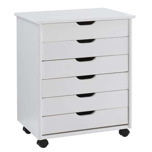 White 6-Drawer Rolling Storage Cart J72876