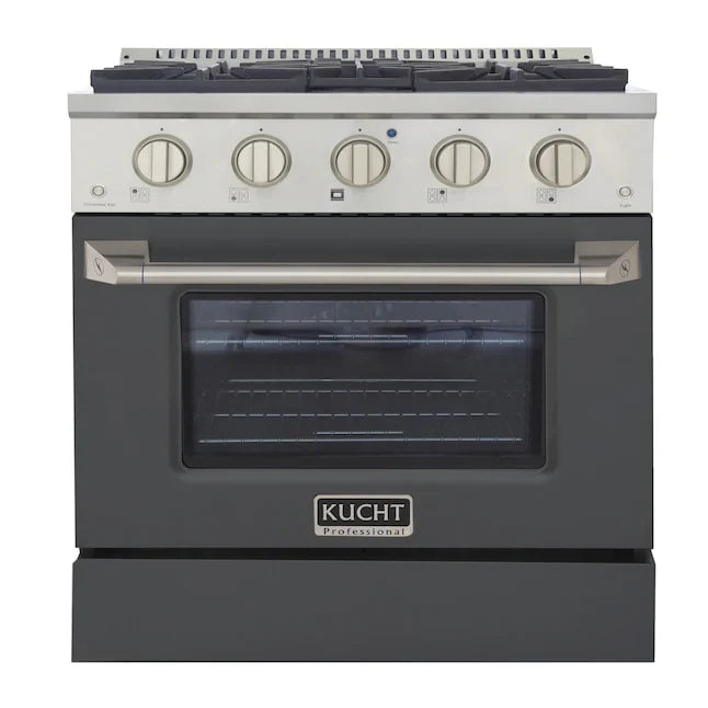 30 Pro-Style Natural Gas Dual Fuel Range with 4 Burners in Gray H638