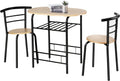 3 Pieces Dining Set with Metal Frame & Storage Shelf P796028