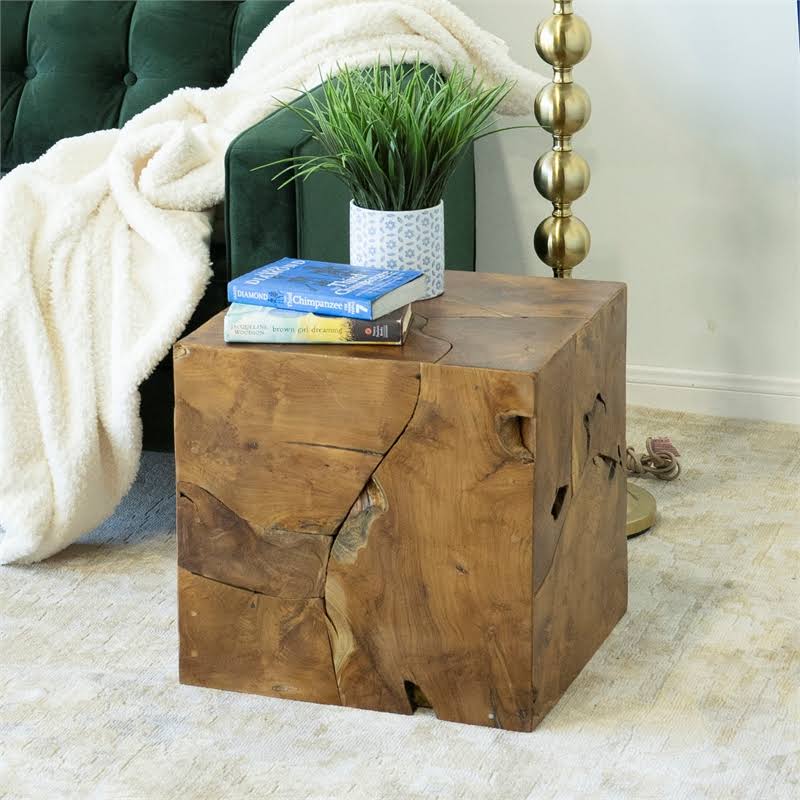Teak Wood Stool-Ottoman H170274