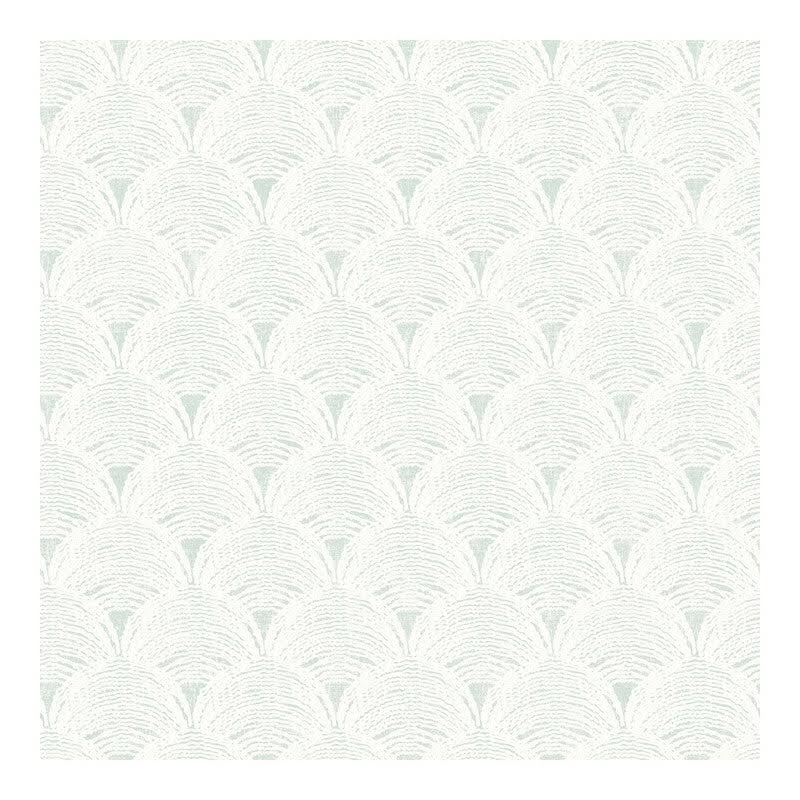 Teal Scalloped Wallpaper O17931